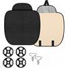 Kleemeiero 2 Pz Cuscino per Sedile Auto Cuscini Sedili Anteriori Universale Coprisedile Auto Anteriori Nero Cuscini Sedili Anteriori Antiscivolo Traspirante per Proteggere i Sedili dell'Auto (60x51cm)