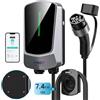 QIAO)) 7.4kW EV Charger Type 2 with 5M Charging Cable, Wall Mount Electric Car Charger Station LED Display, Smart App WiFi Bluetooth Enabled, Max. 32A AC Home EV Wallbox Charger with Cable Holder