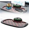 Generic Tappetino Antiscivolo Multifunzione per Auto, Tappetino per Cruscotto con Supporto per Telefono Rotante a 360° con Piastra Numero di Parcheggio Nascosta in Stile Griglia PVC