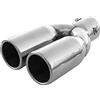 Autohobby 1973 Doppio Universale Terminale Di Scarico Acciaio Inox Fino a 55mm Cromo A B C G H J CC 3 4 5 6 7