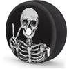 Ginfult Copertura per ruota di scorta con teschio umano con foro per fotocamera, impermeabile da 43,2 cm, per auto, rimorchi, camion