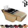 Qosigote Cuscino multifunzione per braccioli auto, copertura per console centrale, per auto, 5 in 1, per SUV, camper, camion (beige)