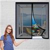 GUOGAI Zanzariera Magnetica Finestra 50 x 120 cm Porte Chiusura Automatica Zanzariera a Maglie Mesh Magnetico Rete Super Fine Lavabile in Lavatrice per Windows, Nero