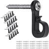 ieron Q-Hanger - Ganci a vite con tasselli per strisce di luci a LED, decorazione da appendere per interni ed esterni, colore nero, in plastica, 20 pezzi