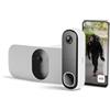 Arlo Videocitofono Wireless HD e Telecamera con Faretto 2K WiFi Bianca - Protezione Intelligente per la Casa, Visione Notturna, Rilevamento del Movimento, Audio Bidirezionale, Compatibile con Alexa