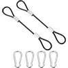 PATIKIL 4 Inch Cavo Di Sicurezza, 2 Pezzi 304 Cavi D'Acciaio Inossidabile Doppio Anello Antifurto Con 4 Fibbie A Molla Per Biciclette Bagagli, Nero