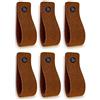 Brute Strength - Maniglie in camoscio - 16,5 x 2,5 cm - Cognac - 6 pezzi | Maniglie morbide in camoscio per ante, armadi, cassetti e cassettiere; viti corte e lunghe incluse
