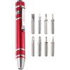 QUARKZMAN 8 In 1 Mini Cacciavite Tascabile A Forma Di Penna Set CR-V Multifunzione Piccolo Cacciavite aimanté Con Teste Phillips E Piatte Per Computer Occhiali Rosso