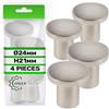 ONIX TECH 4 Pezzi Pomelli per Mobili H21 mm Ø24 mm Realizzata in Lega di Zinco e Alluminio - Pomelli Cucina Realizzata in Acciaio Lucido - Garanzia di 5 Anni