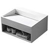 Bernstein Lavabo sospeso con spazio accessori TWG71 - in pietra solida (Solid Stone) - bianco opaco - larghezza slezionabile, Larghezza lavabo:80 cm