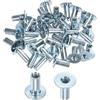 M METERXITY 50-Pack Dadi A T M6x20mm Zincati Acciaio Al Carbonio Dado A T Base Rotonda Dadi Per Saldatura Foro Passante Accessori Arredamento Flangia Filettatura Femmina Argento