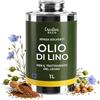 Creative Deco Olio di Lino Cotto per Legno 1000 ml | Olio Protettivo Trasparente con Cera Carnauba | Impregnante Legno per Mobili, Porte e Recinzioni, Finitura per Interni ed Esterni | Senza Solventi