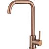 VALAZ Rubinetto Lavello Cucina Alto con Beccuccio Rosa Spazzolato | Rubinetti Monocomando | Flessibile, Alta Pressione, Risparmio idrico, 360°, Installazione Veloce | Acciaio Inox, Serie Zancara