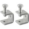 AugustknowU Morsetto a C, in acciaio inossidabile 304, morsetto a tigre in acciaio, clip quadrata per tubi in acciaio, tipo C, morsetto a U, apertura a cerchio, 20 mm, 2 pezzi