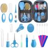 POPYJAN Kit per la cura della salute e la cura del bambino per neonati, 36 pezzi, kit di assistenza di sicurezza aggiornato, set di prodotti blu, 18 pezzi
