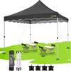 HOTEEL Gazebo pieghevole 3 x 3, 3 x 3, impermeabile, stabile, con 4 sacchi di sabbia, alto picco, protezione UV 50+, per feste, campeggio, eventi, giardino, telaio in acciaio, colore nero