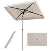 FANTASK Ombrellone da balcone, 210 x 130 cm, rettangolare, con borsa per il trasporto, pieghevole su entrambi i lati di 30°, ombrellone per balcone, giardino, terrazza (beige)