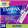 Tampax Radiant Plastic, Super Absorbency, Unscented Tampons, 32 Count by Tampax