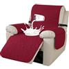 ABZDUNG Copripoltrona Relax Reclinabile 1 Posto, Copri Poltrona con Braccioli, Copripoltrona 1 Posto con Braccioli, Copripoltrone con Fascia Elastica, Copridivano Reclinabile(Rosse,59 CM)