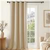 Deconovo Tenda Oscurante per Interni con Occhielli, 1 Pannello 140x260 cm, Tenda Termica Isolante per Camera da Letto e Soggiorno, Drappeggio Morbido ed Elegante, Beige Sabbia