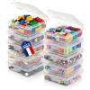 Iris Ohyama, Scatole Plastica con Coperchio Incernierato, 0.4L, Set da 10, Trasparente, Impilabile, Chiusura a Scatto, Per Puzzle, LEGO, Pennarelli, Materiale Creativo, Viti, Senza BPA, MCC-S