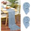 YMHPRIDE 2 Pezzi Runner da Tavola in Garza Blu Sporco, 55 x 300cm Blu polveroso Runner da Tavola per Formaggio per Matrimonio Addio al Nubilato Baby Shower Decorazioni Feste di Compleanno