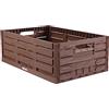 Bestgoodies Robusta scatola pieghevole effetto legno, 60 x 40 x 21,8 cm (45 l), impilabile, cestino per la spesa pieghevole, robusta e resistente