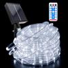GHONLZIN Solare Luminosa Tubo, Luci a Corda Impermeabili 20 Metro 8 Modalità 200 LEDs Luci Catena Tubo Luminosi con Telecomando per Interno Esterno Giardino Casa Festa Matrimonio Natale Decorazione
