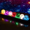 mumisuto 7 Sfere Di Cristallo Colorate Con Base In Legno, Sfera di Cristallo Chakra, Lampada A Sfera Di Cristall 3D, Luce Notturna Per Bambini A Forma Di Sfera In Vetro, Decorazione Per La Casa