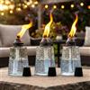 Seraphic Torce con bruciatore a olio di citronella da tavolo per patio esterno Torcia in vetro decorativo da 16 once Lampada a olio di Candele per terrazza esterna Festa in giardino Set di 3 Trasparente