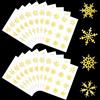 Becellen 18 Fogli Natalizi Adesivi di Fiocco, Autoadesive Etichette Stickers Neve Rotonde per Natale Regalo Decorazioni