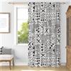 YONGFOTO Tende Boho Per Camera da Letto Moderno Bohemien Astratto Geometrico Linee Semi-Trasparente Filtrante la Luce Tende Per Soggiorno Con Passante per Bastone 1 Pannello 107 x 160 cm