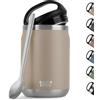 Campo Libre.® Lotta - Thermo per Alimenti Caldi & Freddi - Porta vivande Termico con Cucchiaio - Termo per Adulti o Bambini/Neonati, Schiscetta Pranzo - Ideale da Portare con Sé. Beige. 800ml