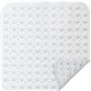 thirei Tappeto Doccia, 48 x 48 cm Tappetino Antiscivolo con Ventose, Tappetino Doccia Massaggiante Antiscivolo, per Sauna, Bagno Doccia, Resistente alla Lavatrice, Quadrato, Bianco
