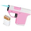 bcdef Accendino a butano con portasigarette, Ricaricabile, Contiene 10 Sigarette, Accendino Antivento a Fiamma Jet, Regalo for Uomo (butano Non Incluso)(Pink)