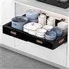 HONZUEN Cassetto Estraibile per Cucina e Dispensa 1 Pezzo - Organizzatore per Cucina 4 Direzioni Estensibili Profondità 41,5-55cm, Cassetto Telescopico con Adesivo/Viti, per Mobile e Armadio, Nero