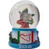 Generico Palla di Vetro con Neve Sicilia Souvenir Siciliani (Trinacria cm 6,5)
