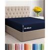 CGK Unlimited Lenzuolo con Angoli 90x190 - Microfibra Tasca 40cm (16) - Blu marino | Spazzolata, Morbida, Antipiega, Anti-Restringimento, Anti-Sbiadimento, Traspirante, Materassi Alti, Elastico, OEKO-TEX