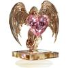 Generic Splendida Decorazione a Croce con Ali d'Angelo, Statua Memoriale con Ali d'Angelo, Decorazione 2D in Acrilico per Parete o Scrivania, Ricordo Religioso per Casa, Ufficio, Chiesa (Oro)