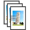 Henrycares Cornice 40x60 Set da 3 con Passepartout, Cornici Nere 60x40 cm da Parete Orizzontale/Verticale, Adatte per Foto, Diploma, Poster e Quadri, portafoto picture photo frames