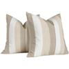 Brylleii Set di 2 Federe Cuscini Divano Righe Bianco 40 x 40 Primaverili Estate Fodere Copricuscini Beige Crema Moderno Copricuscino Lavabile Decorativi Quadrate per Soggiorno Camera Esterni