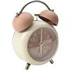 Puupaa Sveglia in metallo a doppia campana, vintage, senza ticchettio, per scrivania, tavolo, comodino, sveglia analogica silenziosa, con luce notturna, per casa, ufficio, comodini, camera da letto,