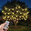 BG9D Luci solari da esterno, 17M 100 LED con 25 lampade a ananas, 8 modalità con telecomando, impermeabile IP67, per esterni, patio, balcone, matrimonio, festa, giardino, bianco caldo