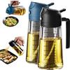TrendPlain Spruzzino Olio per Friggitrice Aria 470ml, Dosatore Olio 2 in 1, Oliera Spray per Cucina, Insalata e Aceto, Accessori Cucina senza BPA - Nero e Blu Navy