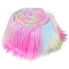 GORGECRAFT Rotoli di Tessuto in Pelliccia Sintetica Pretagliati da 1.5 m*5cm Arcobaleno Peloso in Pelliccia Sintetica con Nastro in Tessuto per Decorare Cuscini di Natale Cuscini per Sedie