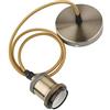 Weiyangdianzi-EU Lampadario a sospensione vintage, stile rétro, attacco E27, kit per lampadario, cavo intrecciato, colore: bronzo