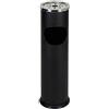CAMPALO 2 in 1 posacenere da terra esterno con cestino rifiuti nero altezza 58 cm pattumiera posacenere a colonna per esterni ristorante hotel e area fumatori in metallo robusto e antivento