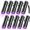 GAOUTO 10 torce UV a luce nera, mini lampada UV ambra con 9 LED, lampada UV a luce nera, lampada portatile, lampada ultravioletta per banconote false, geocaching e rilevatori di urina anim