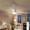 YUNLONG Ventilatore da Soffitto con Luce e Telecomando 132cm, Lampadario a Pale in Legno Double-Face, Motore DC Silenzioso, LED Dimmerabile/App, Reversibile Estate Inverno per Camera e Salotto, Bianco
