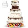 Qnbonrich Alzata per torte riempibile a 3 ripiani in acrilico con decorazione a LED, tavolo da dessert rotondo trasparente e rialzo cilindrico, 3 alzate per torte fai da te, per compleanni, matrimoni e vacanze